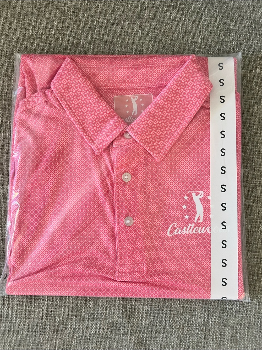 Pink Men's Golf Polo Shirt